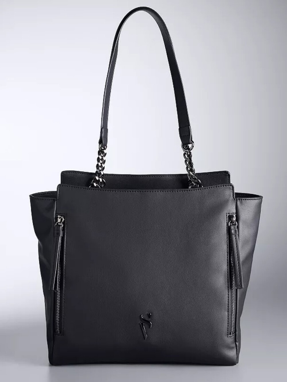 Simply Vera Vera Wang Black Leather Shoulder Bag